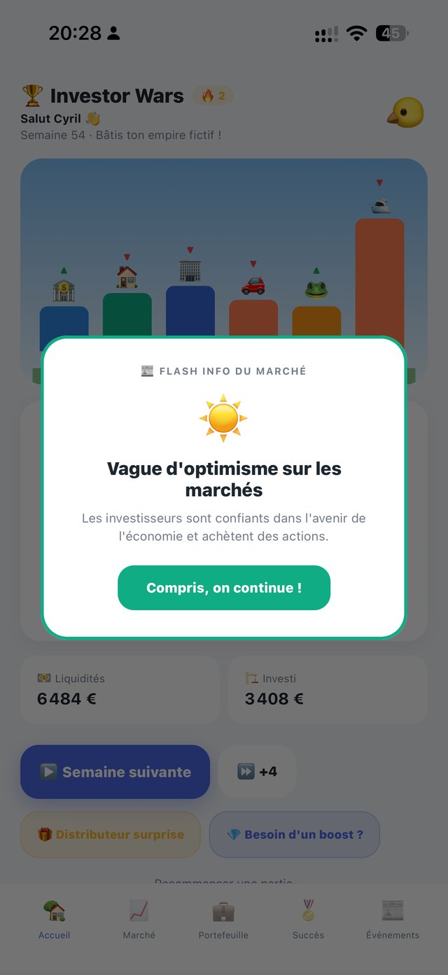 Flash info du marché : événement pédagogique expliquant une vague d'optimisme sur les marchés